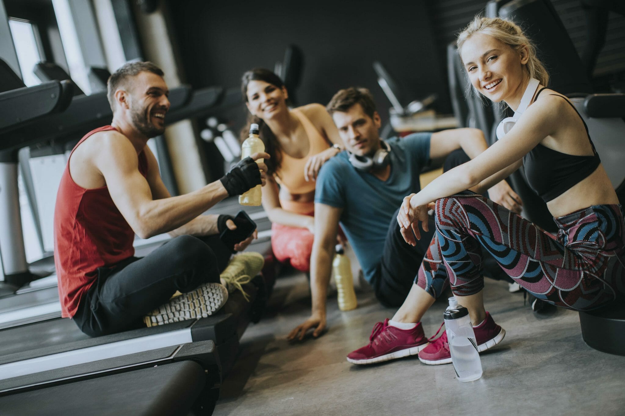 Gym workout threesome